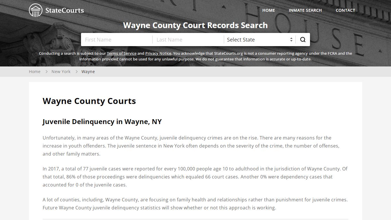 Wayne County, NY Courts - Records & Cases - StateCourts