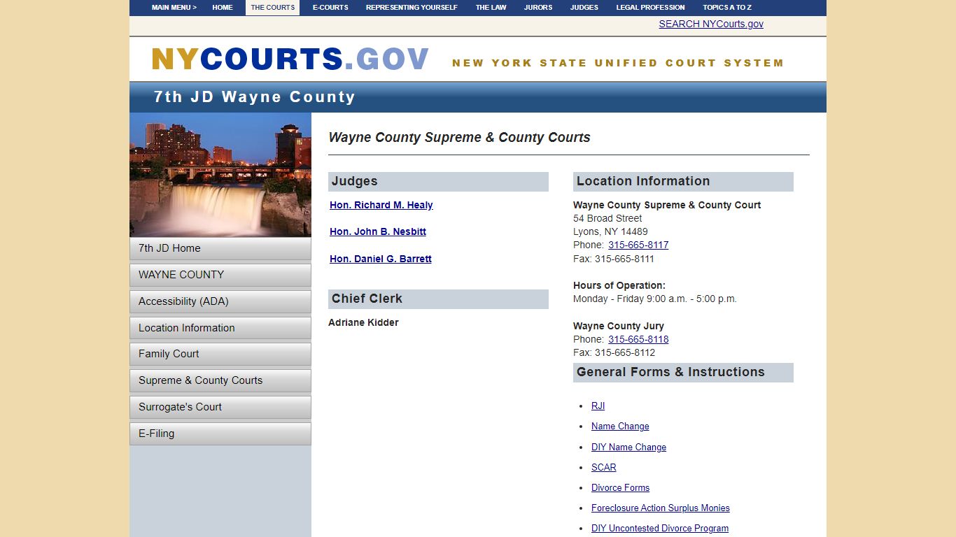 Wayne County Supreme & County Courts | NYCOURTS.GOV - Judiciary of New York